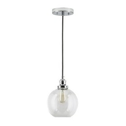 Lampada a sospensione vintage retrò country con paralume in vetro trasparente