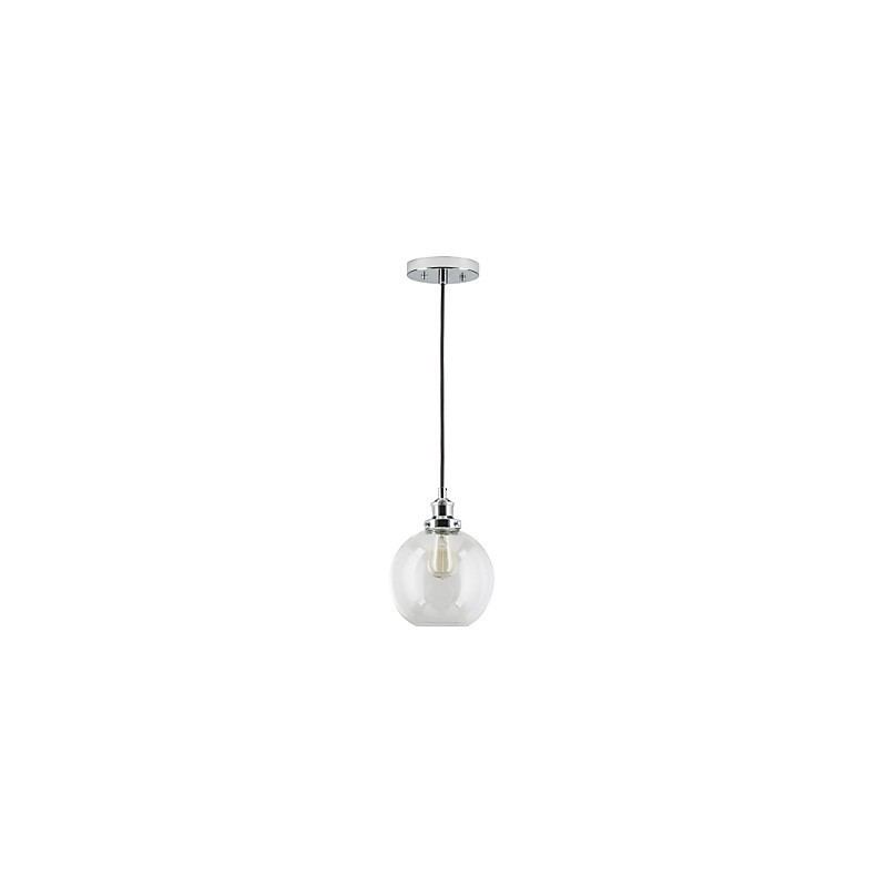 Lampada a sospensione vintage retrò country con paralume in vetro trasparente
