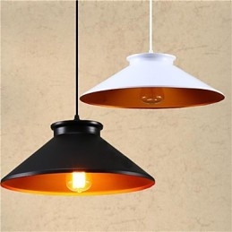 Lampadario a sospensione mini retrò tradizionale dipinto in metallo bianco e nero