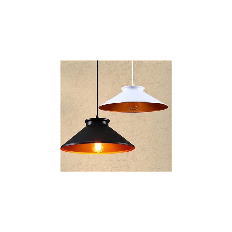 Lampadario a sospensione mini retrò tradizionale dipinto in metallo bianco e nero