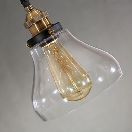 Lampada a sospensione vintage country globo in vetro trasparente