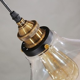 Lampada a sospensione vintage country globo in vetro trasparente