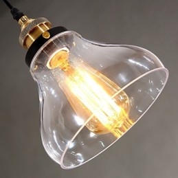 Lampada a sospensione vintage country globo in vetro trasparente