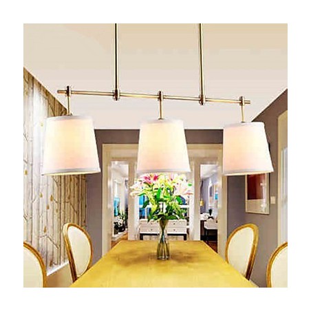 Lampada a sospensione classica in cristallo e metallo finitura ottone, 3 lampadine