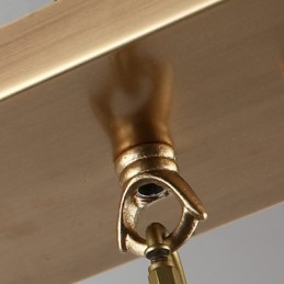 Lampada a sospensione classica in cristallo e metallo finitura ottone, 3 lampadine