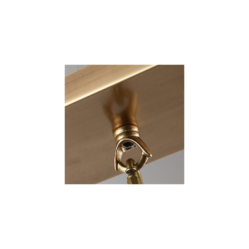 Lampada a sospensione classica in cristallo e metallo finitura ottone, 3 lampadine