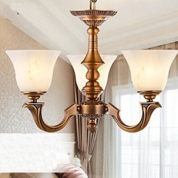 Lampadario europeo in rame pieno e marmo