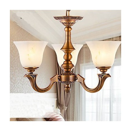 Lampadario europeo in rame pieno e marmo