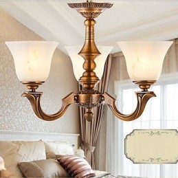 Lampadario europeo in rame pieno e marmo