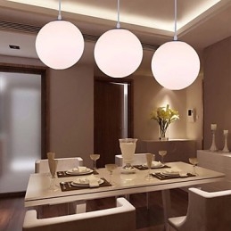 Lampada a sospensione in vetro bianco contemporanea 1 luce E26/E27