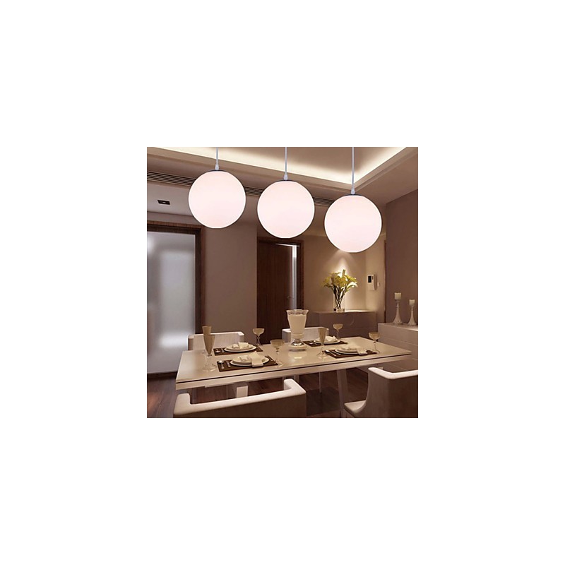 Lampada a sospensione in vetro bianco contemporanea 1 luce E26/E27