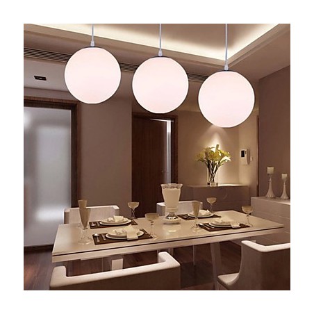 Lampada a sospensione in vetro bianco contemporanea 1 luce E26/E27