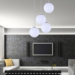 Lampada a sospensione in vetro bianco contemporanea 1 luce E26/E27
