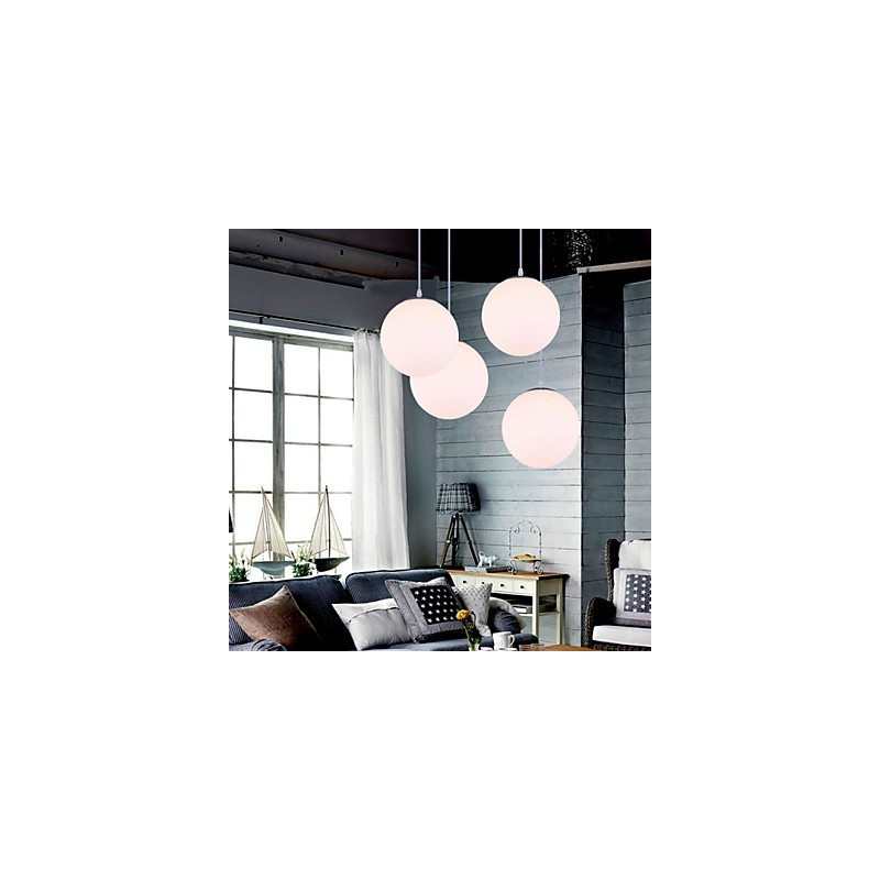 Lampada a sospensione in vetro bianco contemporanea 1 luce E26/E27