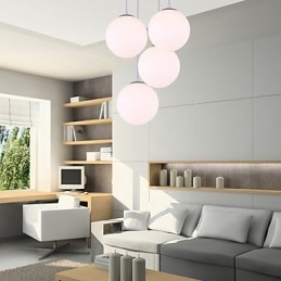 Lampada a sospensione in vetro bianco contemporanea 1 luce E26/E27