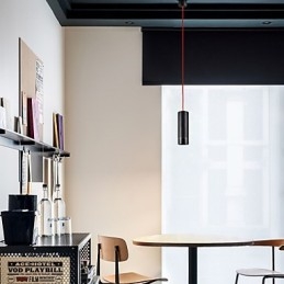 1 mini lampada a sospensione nera anodizzata in alluminio