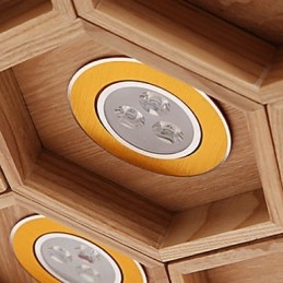 Lampada a sospensione Country in legno e bambù
