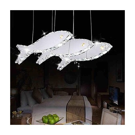 Lampada a sospensione moderna in metallo e cristallo
