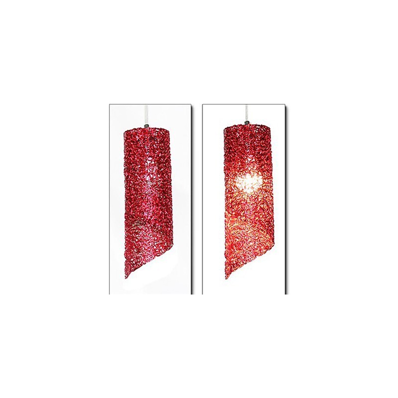 Lampada a sospensione cilindrica rotonda lunga in alluminio multicolore