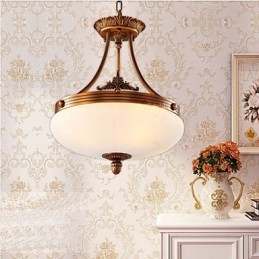 Lampadario a sospensione in marmo europeo con dettagli in rame