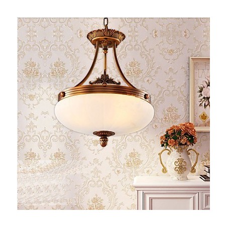 Lampadario a sospensione in marmo europeo con dettagli in rame