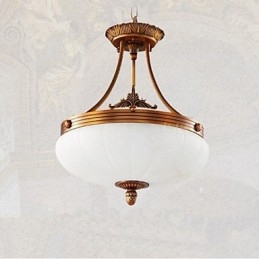 Lampadario a sospensione in marmo europeo con dettagli in rame