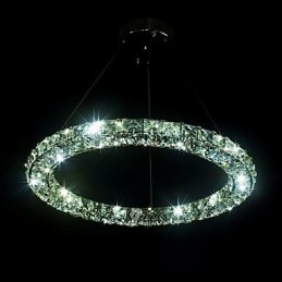 Lampadario a sospensione moderno in cristallo K9 D40 cm, singolo, argento