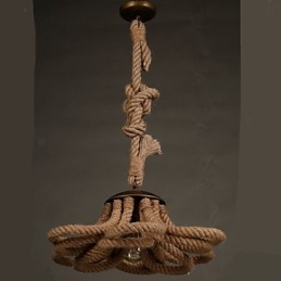 Lampada a sospensione rustica americana in corda, stile retrò