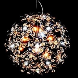 Lampada a sospensione moderna in cristallo cromato
