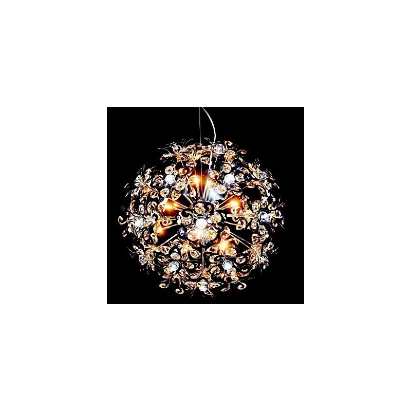 Lampada a sospensione moderna in cristallo cromato