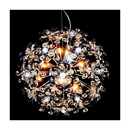 Lampada a sospensione moderna in cristallo cromato