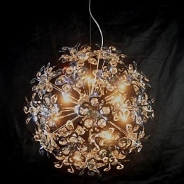 Lampada a sospensione moderna in cristallo cromato