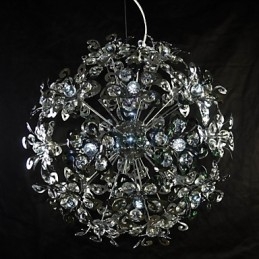 Lampada a sospensione moderna in cristallo cromato