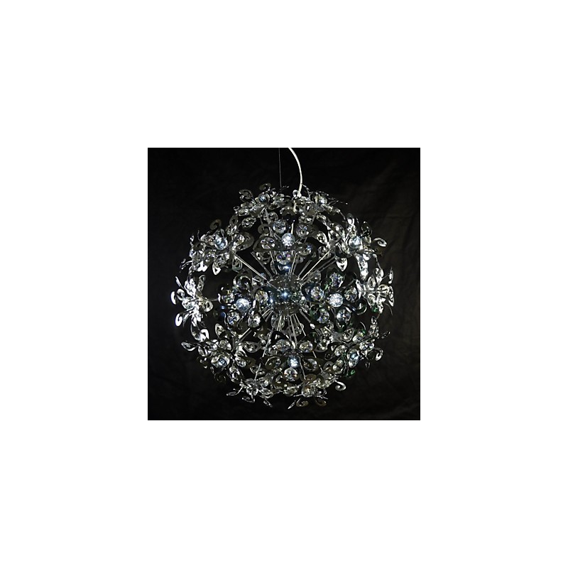 Lampada a sospensione moderna in cristallo cromato