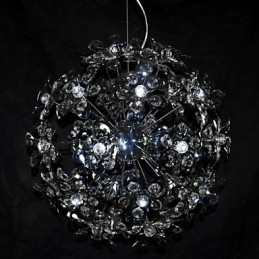 Lampada a sospensione moderna in cristallo cromato