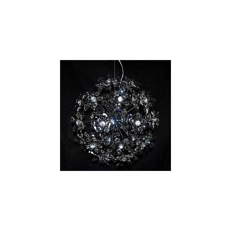 Lampada a sospensione moderna in cristallo cromato
