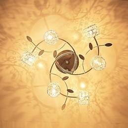 Plafoniera a filo moderna contemporanea in cristallo argentato elettroplaccato 52 cm 8x G4