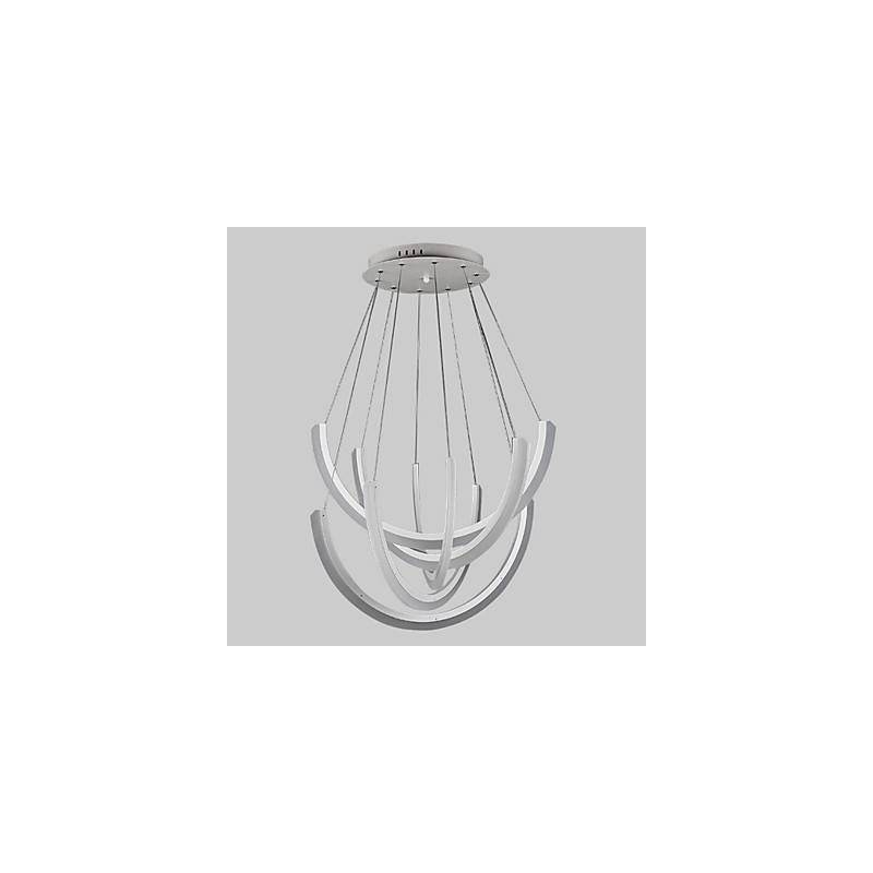 Lampada a sospensione lineare moderna industriale in acrilico 72W 3 lampadine