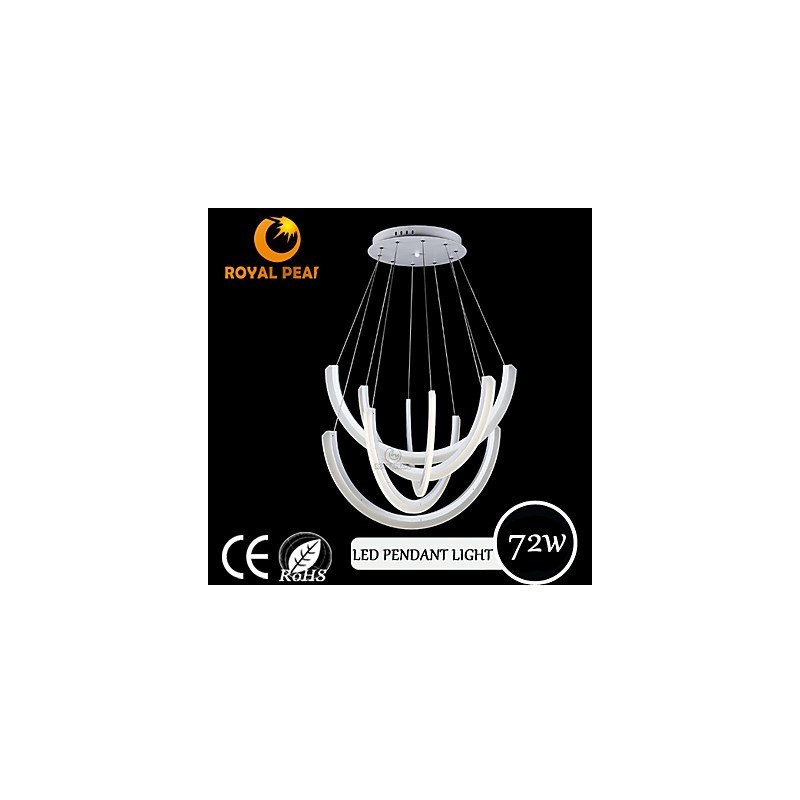 Lampada a sospensione lineare moderna industriale in acrilico 72W 3 lampadine