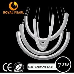 Lampada a sospensione lineare moderna industriale in acrilico 72W 3 lampadine