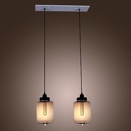 Lampada a sospensione moderna in vetro trasparente a bottiglia con 2 luci