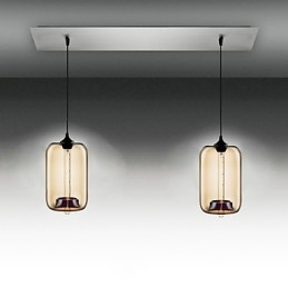 Lampada a sospensione moderna in vetro trasparente a bolle 2 luci