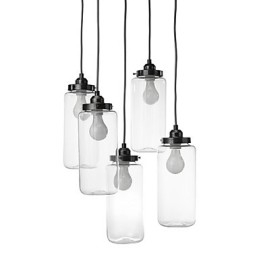 Lampada a sospensione vintage classica in vetro trasparente E26/E27, 1 lampadina