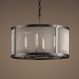 Lampada a sospensione 4 luci con paralume trasparente