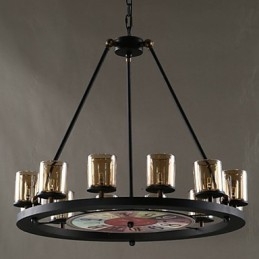 Lampadario Tieyi in metallo nero con paralumi grigi, G4, 65 cm