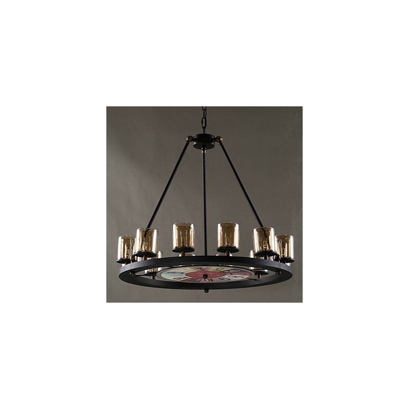Lampadario Tieyi in metallo nero con paralumi grigi, G4, 65 cm