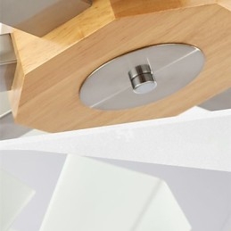 Lampada a sospensione country in legno e bambù, 10 lampadine E26/E27, catena regolabile