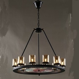 Lampadario Tieyi in metallo nero con paralumi grigi, G4, 65 cm