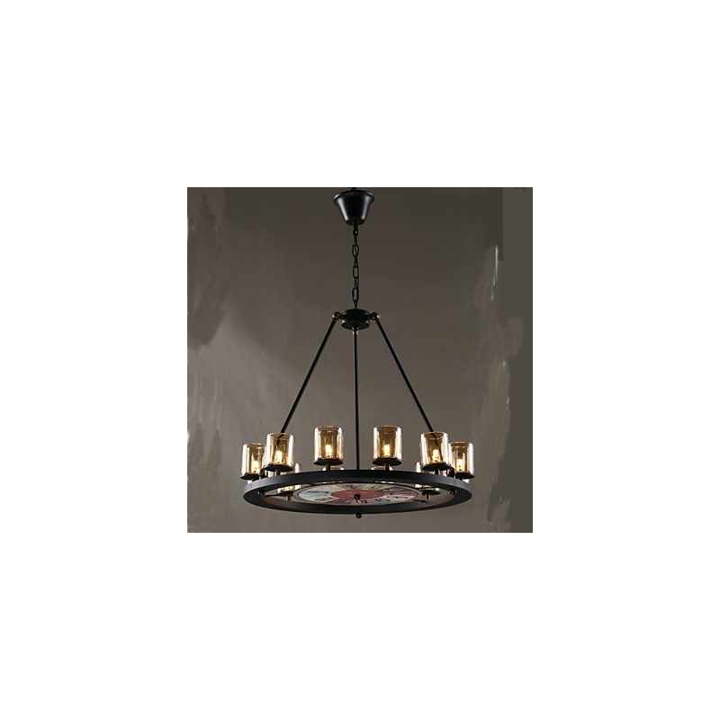 Lampadario Tieyi in metallo nero con paralumi grigi, G4, 65 cm