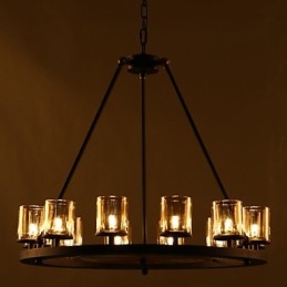Lampadario Tieyi in metallo nero con paralumi grigi, G4, 65 cm
